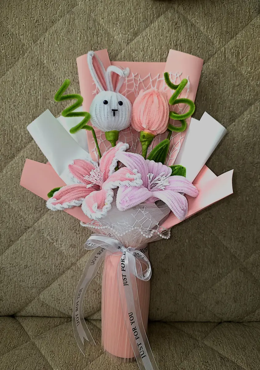 dovşanlı buket💗 el işi şəkli 2