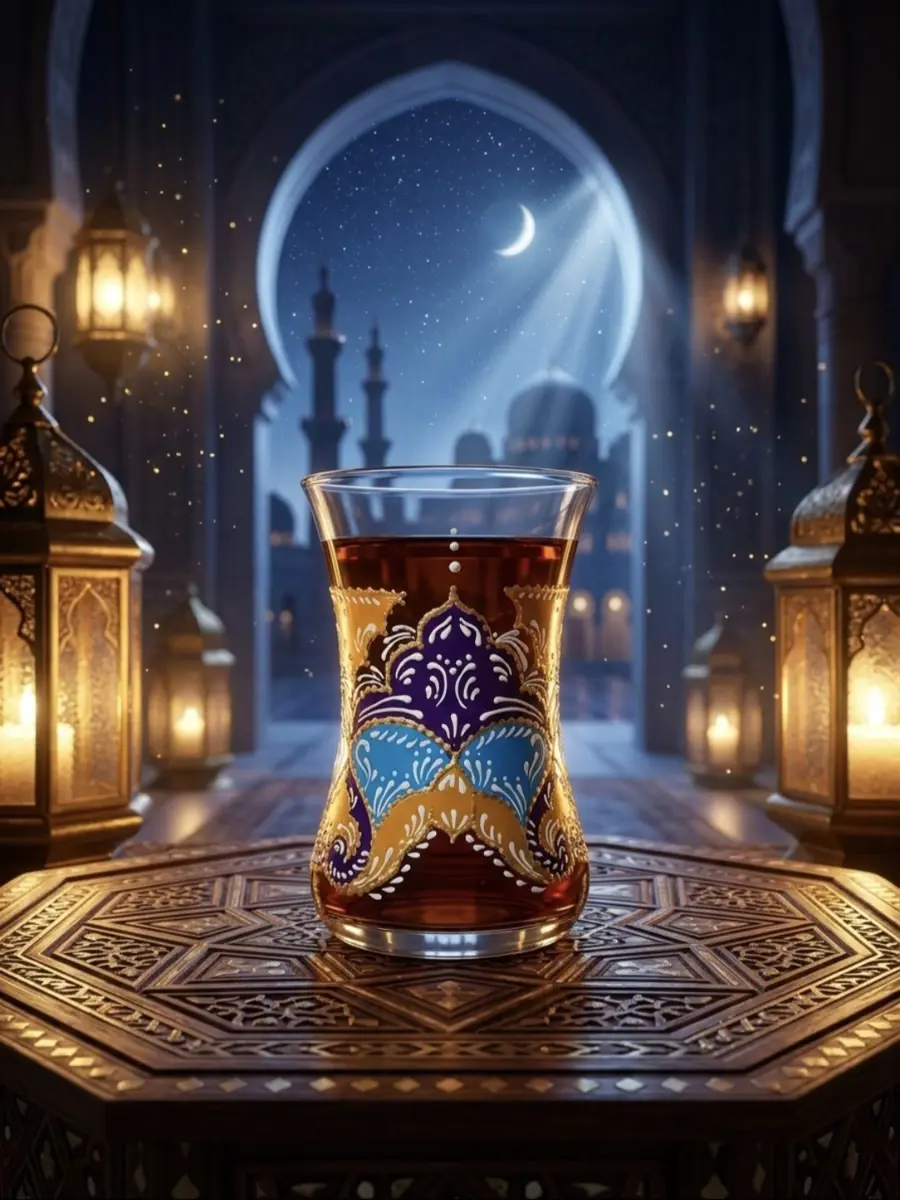 Stəkan, nəlbəki (Aladdin style) 💜💛💙 el işi şəkli 3
