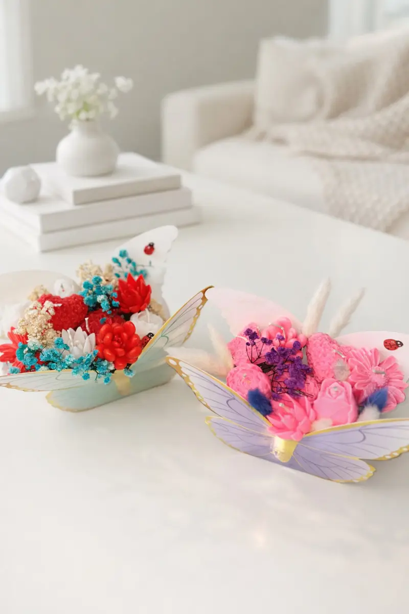 🦋 Kəpənək Buket Şam – Zərifliyin və Gözəlliyin Simvolu el işi şəkli 2