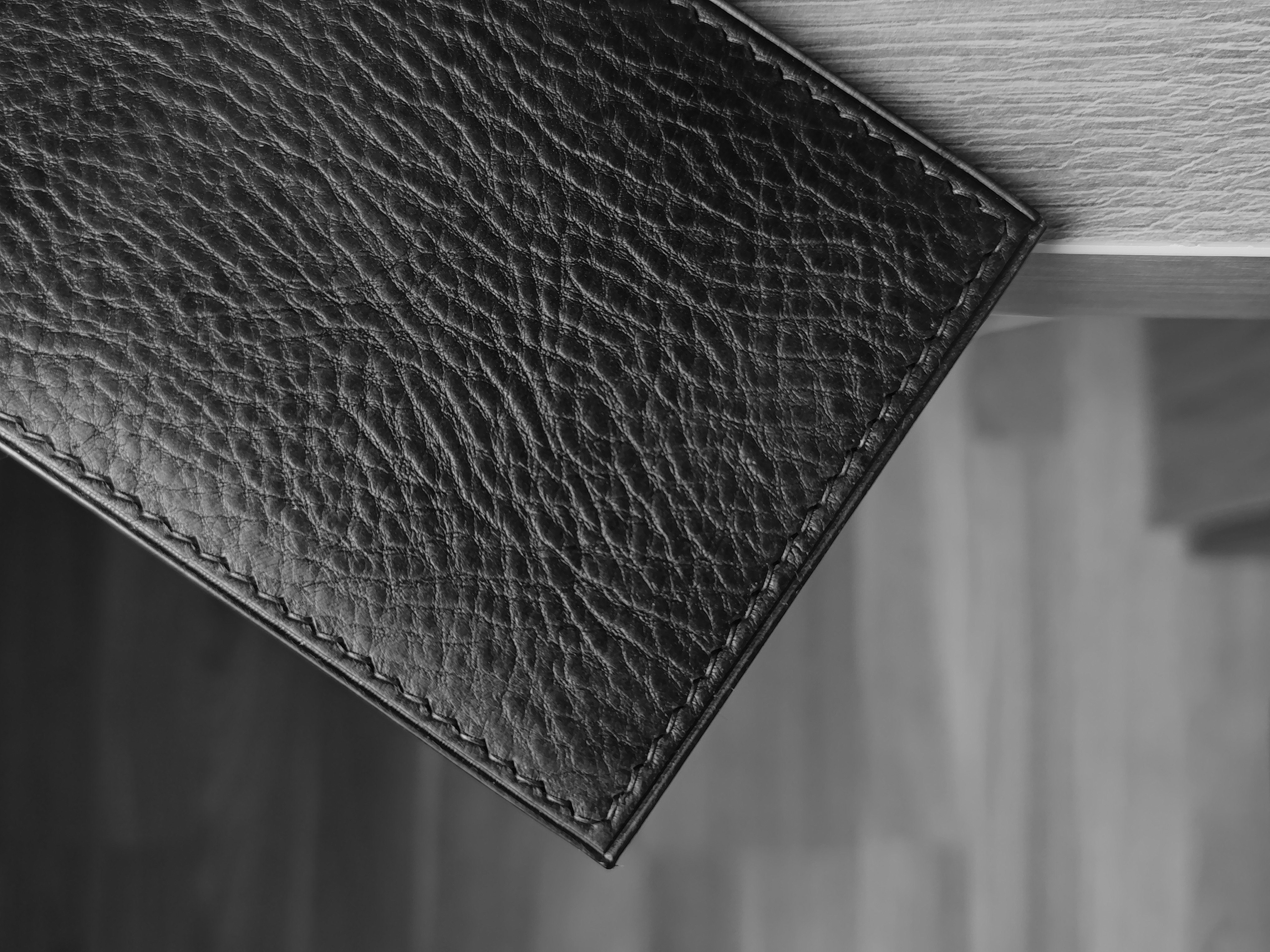 Pul klipsli minimalist dəri cüzdan el işi şəkli 6