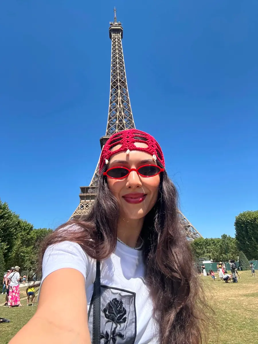 “Paris” Toxunma Kroşe File Papaq el işi şəkli 2