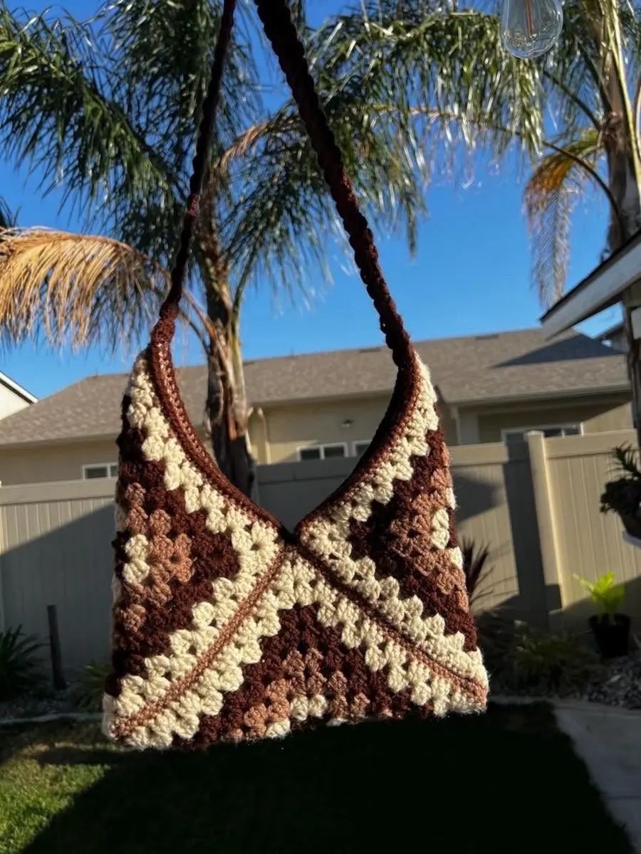 👜 Əl işi Granny Square Çantalar el işi şəkli 4